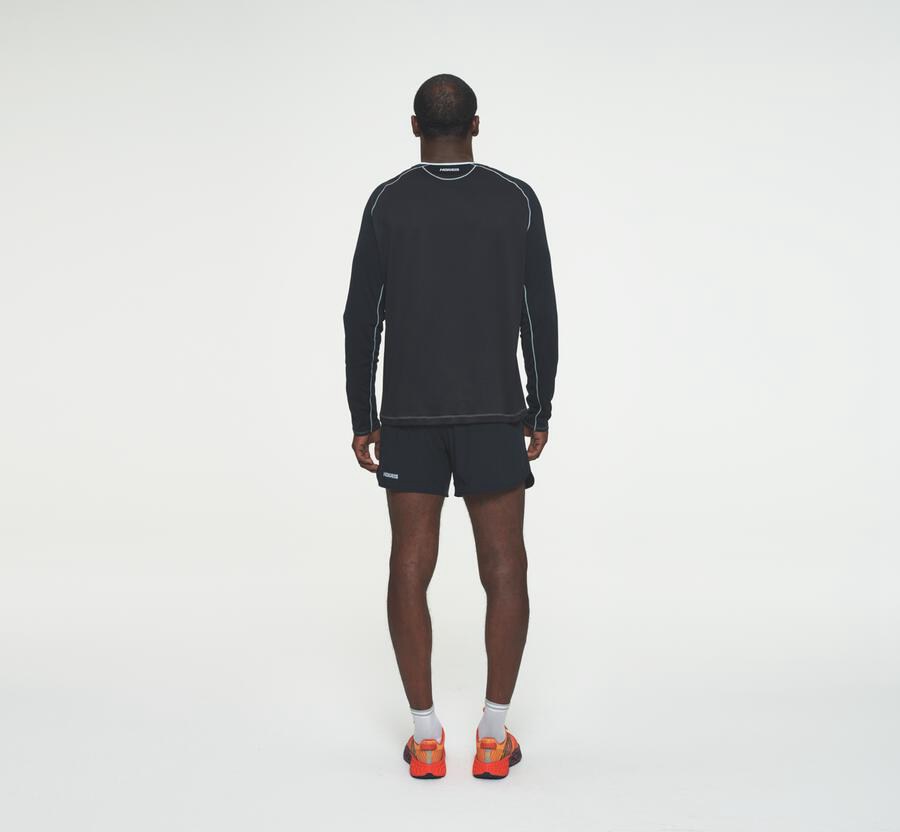 Hoka One One Top Herre - Performance Lang Sleeve - Blå/Sort - 084953DNU